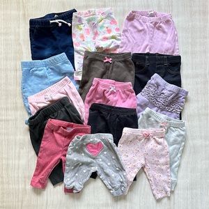 0-3 Months Baby Girl Pants Bundle